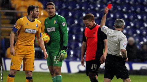 Michael Woods is sent off