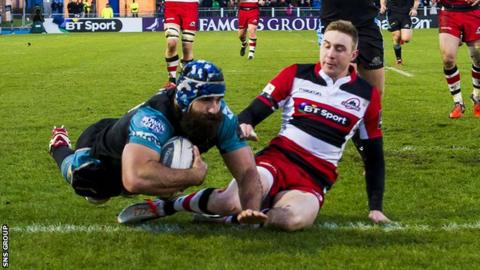 Josh Strauss plunges over for a first-half try