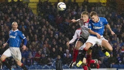 Lewis Macelod scores against Falkirk