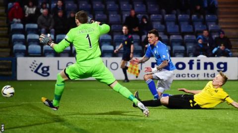 Derek Lyle scores for Queen of the South against Livingston
