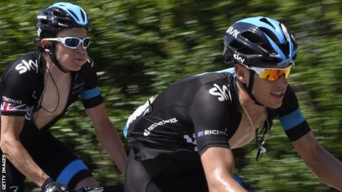 Geraint Thomas (L) and Richie Porte (R)