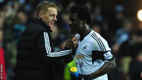 Garry Monk and Wilfried Bony