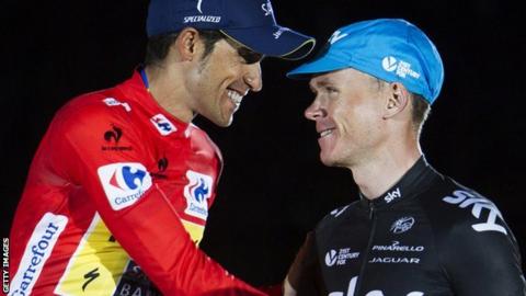 Contador (left) and Froome at the 2013 Tour de France