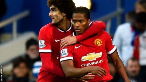 Marouane Fellaini and Antonio Valencia
