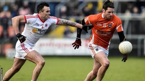 Cathal McCarron challenges Gavin McParland in the 4 January encounter at the Athletic Grounds