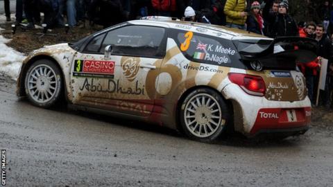 Kris Meeke in action in Thursday's shakedown stage in the Monte Carlo Rally