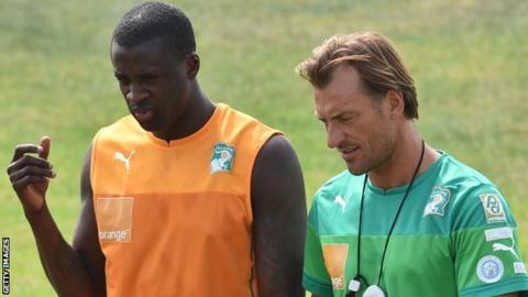 Yaya Toure and Herve Renard