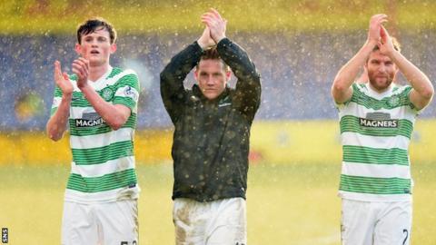 Celtic players celebrating