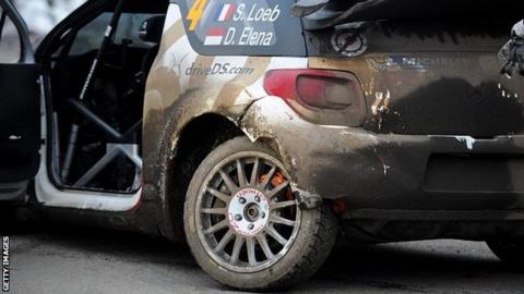 Sebastian Loeb's damaged Citroen