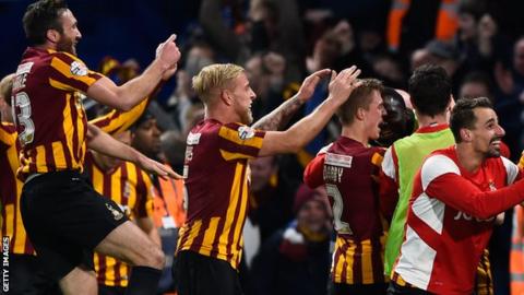 Bradford players celebrate