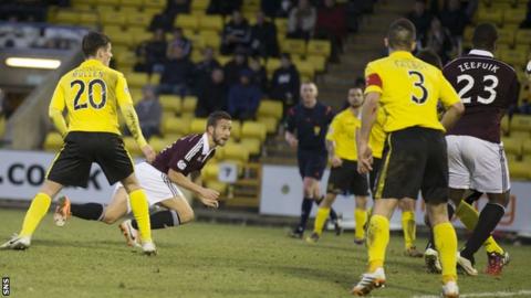 Kenny Anderson scores for Hearts against Livingston