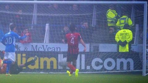 Gavin Reilly scores for Queen of the South against St Johnstone