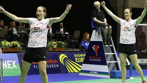Danish players celebrate victory