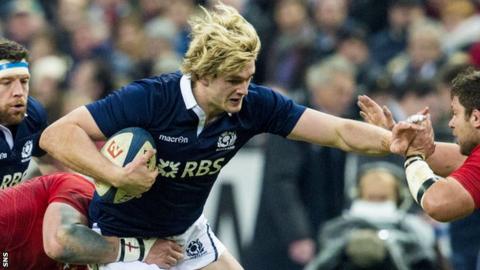 Richie Gray in action against Wales