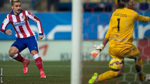 Antoine Griezmann scores for Atletico Madrid