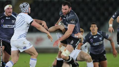 Ospreys' Joe Bearman in action