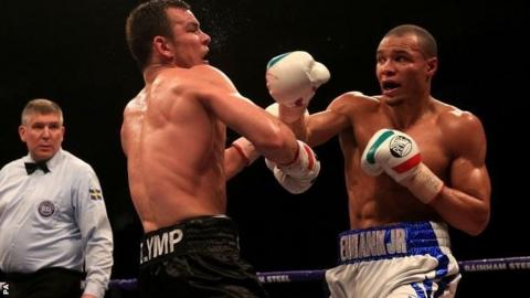 Chris Eubank Jr punches Dimitry Chudinov