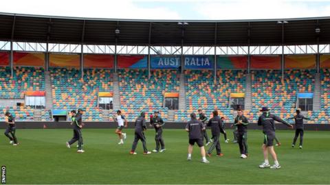 Ireland training session at the Bellerive Oval in Hobart