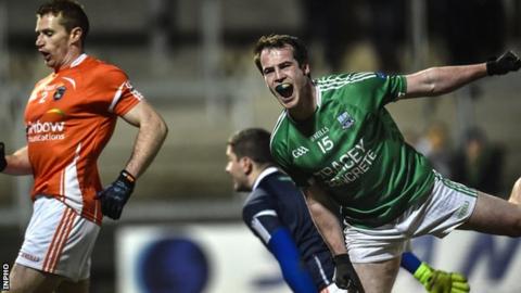 Ruairi Corrigan celebrates after his brilliant goal against Armagh