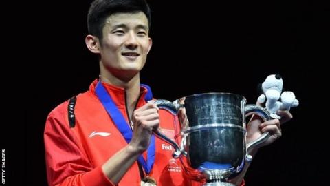 Chen Long with All England trophy