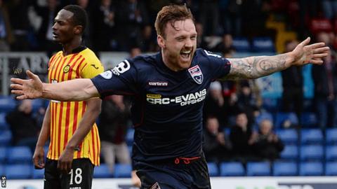 Craig Curran celebrates his goal against Partick Thistle