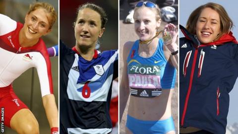 Laura Trott, Casey Stoney, Paula Radcliffe and Lizzie Yarnold