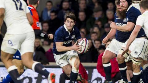 Sam Hindalgo-Clyne in action for Scotland.