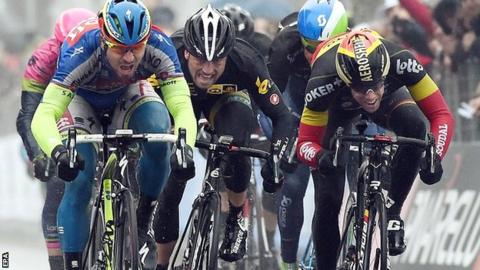 Slovakia's Peter Sagan of Tinkoff-Saxo on his way to winning the sixth stage of the Tirreno-Adriatico