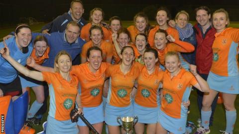 Ards players celebrate their Ulster Premier League triumph