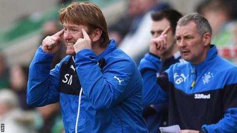 Stuart McCall in the dugout at Easter Road