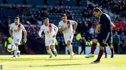 Shaun Maloney scored twice from the penalty spot for Scotland
