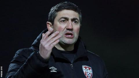 Derry City manager Peter Hutton
