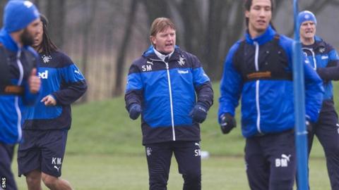 Stuart McCall takes Rangers training
