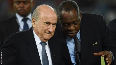 Fifa president Sepp Blatter and Caf president Issa Hayatou