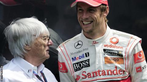 Jenson Button and Bernie Ecclestone