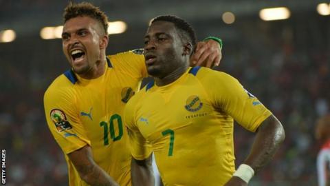 Frederic Bulot and Malick Evouna of Gabon