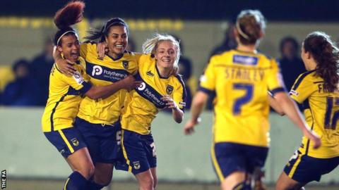 Oxford United Women celebrate goal
