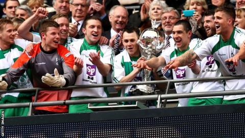 North Ferriby players celebrate at Wembley
