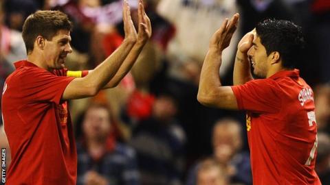 Steven Gerrard and Luis Suarez