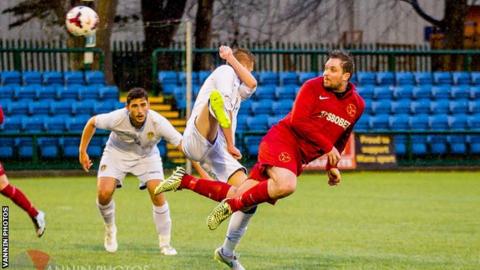 Johnny Myers netted the Isle of Man's equaliser at the Bowl in Douglas