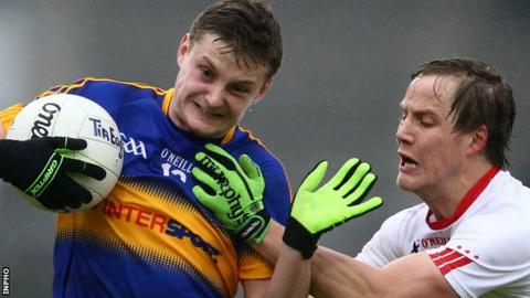 Tipperary's Conor Meyler under pressure from Kieran McGeary of Tyrone