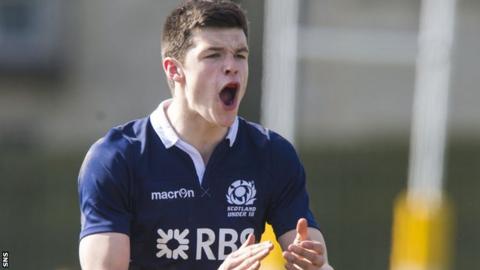 Blair Kinghorn in action for Scotland Under-18s