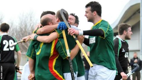 Guernsey celebrate a goal in the semi-final