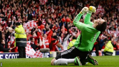 Jamie Langfield was in goals for Aberdeen's League Cup win on penalties over Inverness CT