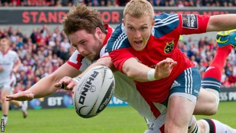 Ulster are hoping for a successful appeal against the red card given to Iain Henderson (left)