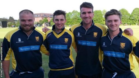 Worcestershire's Shropshire quartet Joe Leach, Ed Barnard, Jack Shantry and Joe Clarke