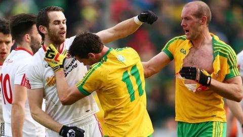 The Donegal v Tyrone match was a fiery affair