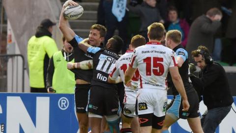 DTH Van Der Merwe scored a late try for Glasgow Warriors