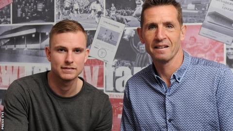 Andrew Mitchell with Crusaders manager Stephen Baxter