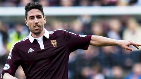 Miguel Pallardo in action for Hearts